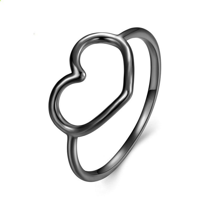 Veile Studios Hollow Plain Heart Rings Female S925 Sterling Silver 6 7 8 10 Dollars