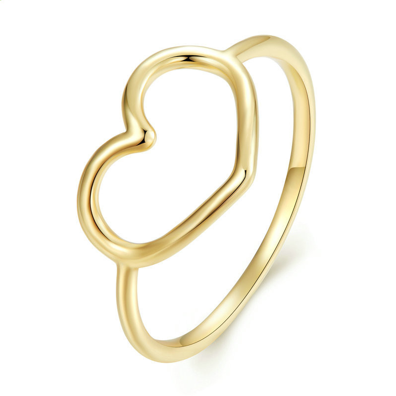 Veile Studios Hollow Plain Heart Rings Female S925 Sterling Silver 6 7 8 10 Dollars