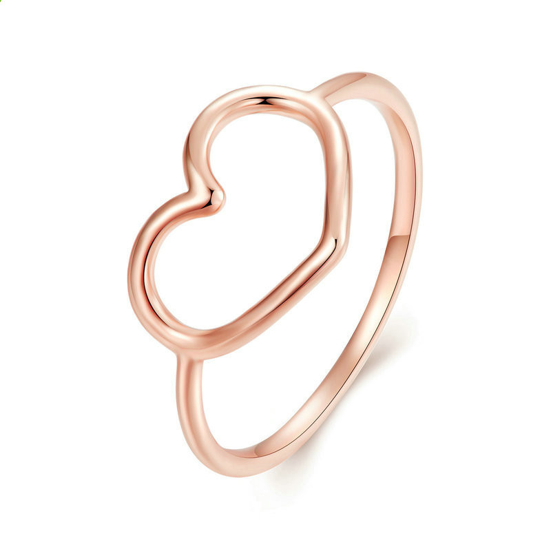 Veile Studios Hollow Plain Heart Rings Female S925 Sterling Silver 6 7 8 10 Dollars