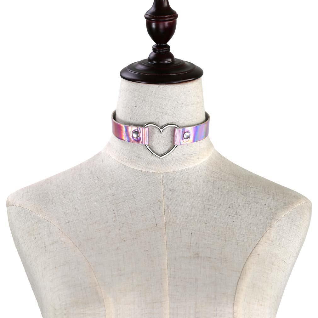 Veile Studios Holographic Heart Choker