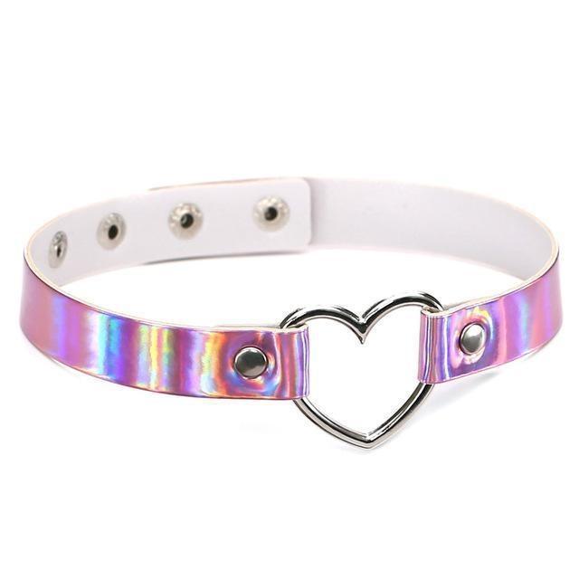 Veile Studios Holographic Heart Choker
