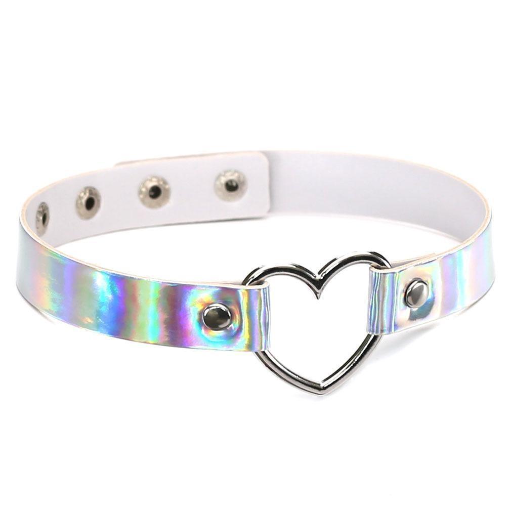 Veile Studios Holographic Heart Choker