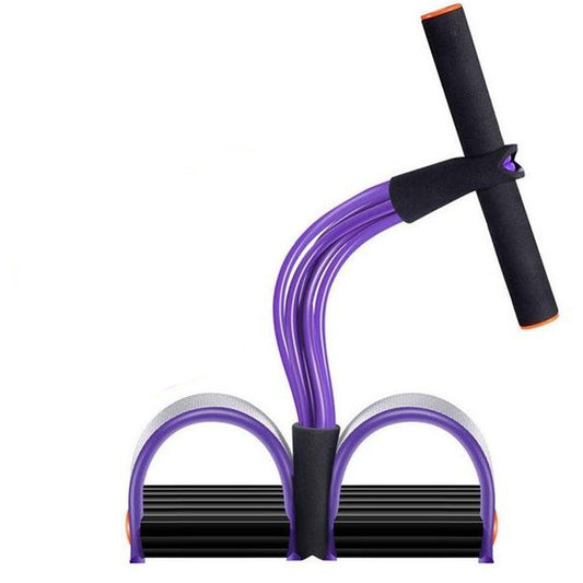 Fitness Latex Tube Resistance Bands Pink / Purple Pedal Exerciser Sit Up Pull Rope