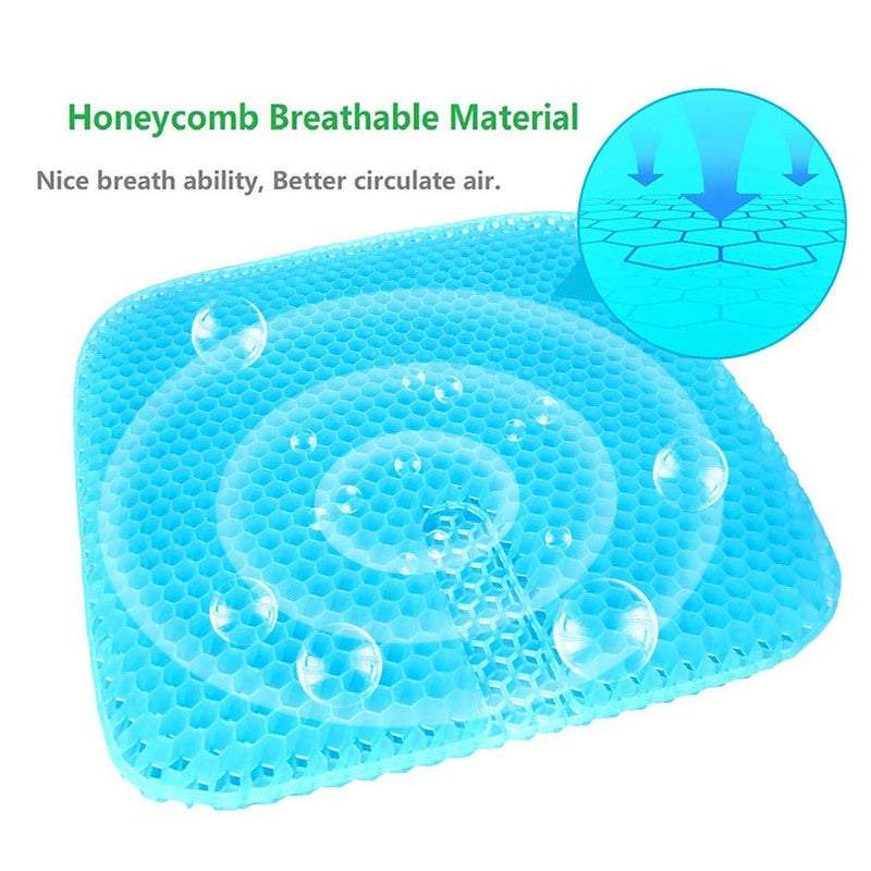 1 Sets of Hod Health & Home 1 Sets Of Cushions Honeycomb Design Soft Cool Gel Seat With Groove Non Slip Pain Relief