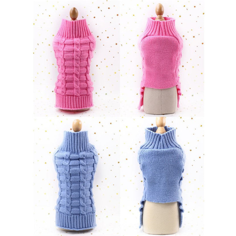 Dog Apparel Pet Sweater Winter Warm Knitted Clothes
