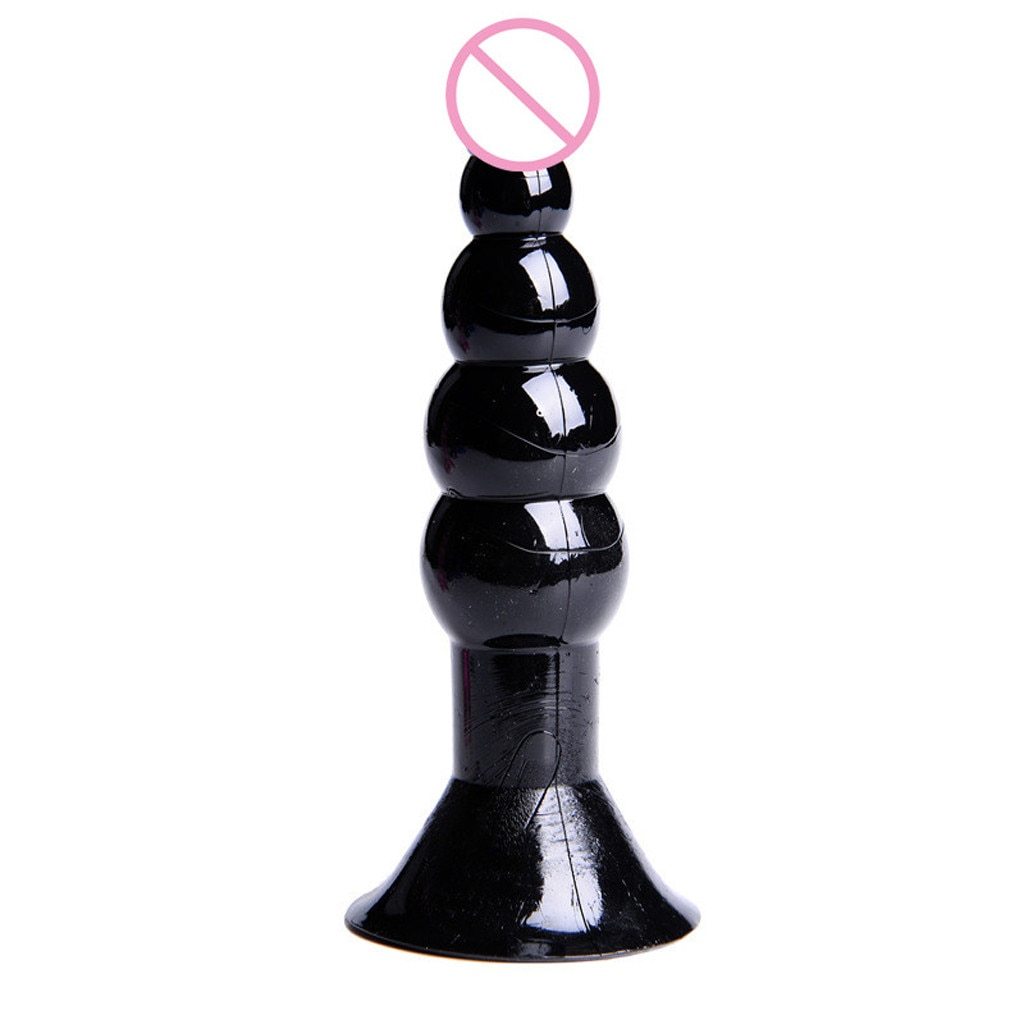 7Pcs Black Trainer Butt Plug Set Anal Beads Vibrator