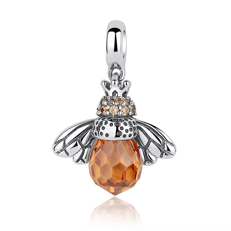 925 Sterling Silver Yellow Bee Drop Earrings Women