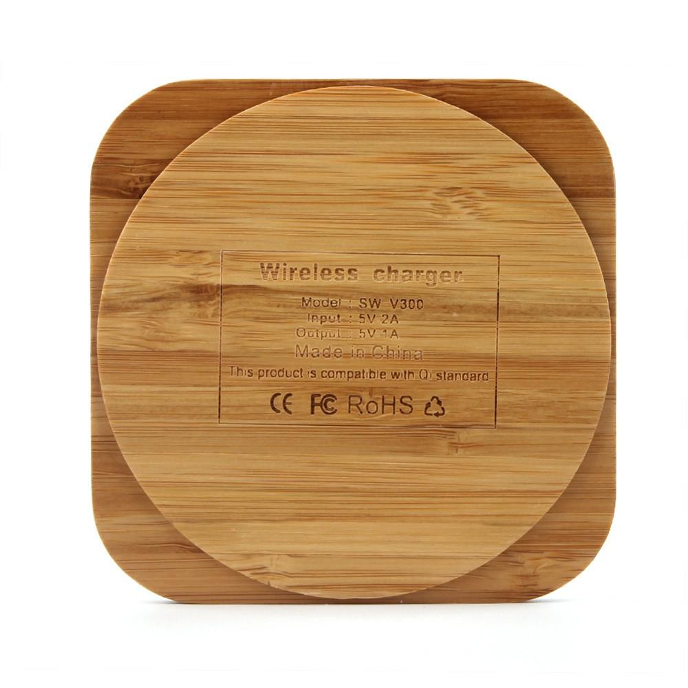 Bamboo Wireless Charger Desktop Charging Pad For Iphone