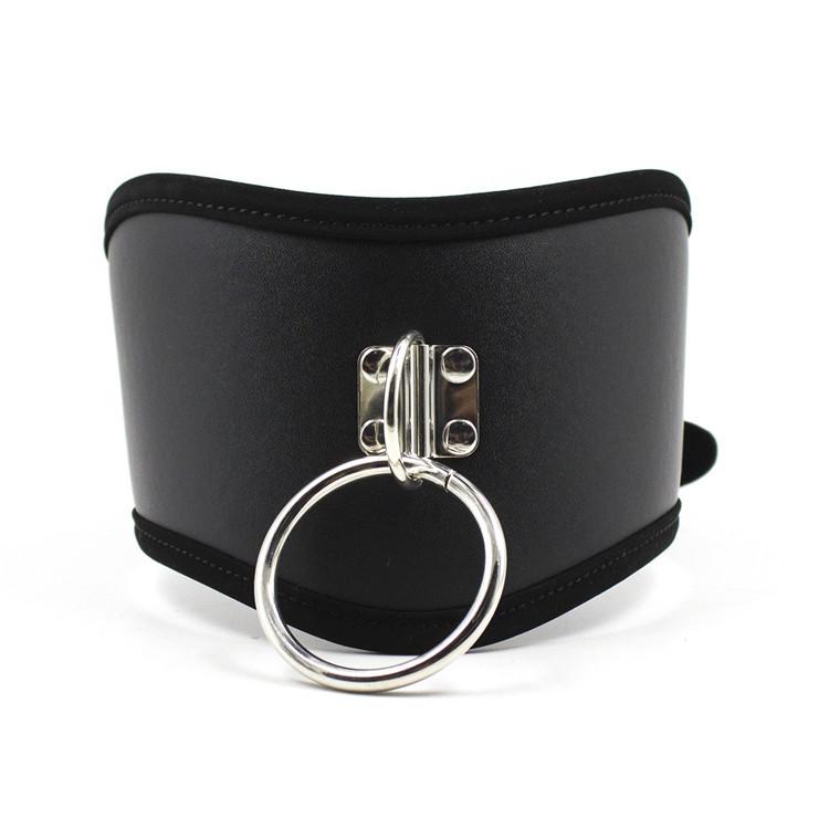 Black Posture Collar With Leash Bondage Kink Fetish Restraints
