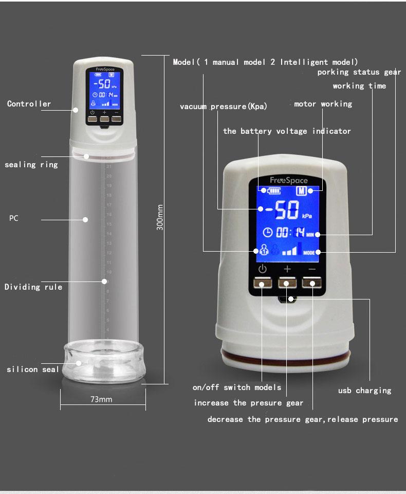 Electric Penis Vacuum Pump Usb Rechargeable Cock Enlargement Bdsm