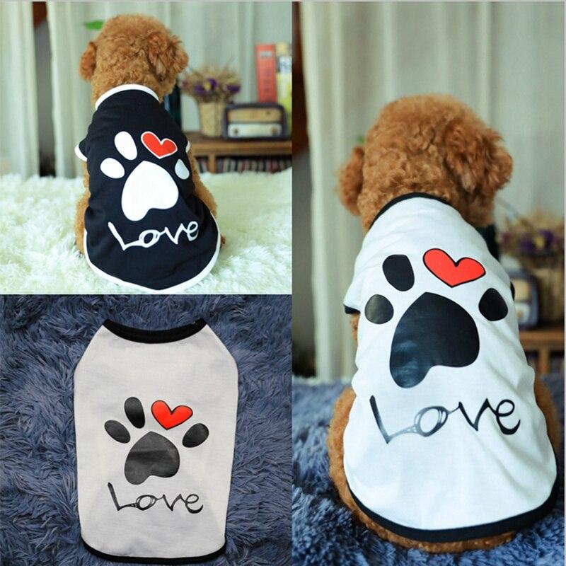 Printed Love Dog Tee Pet Clothing