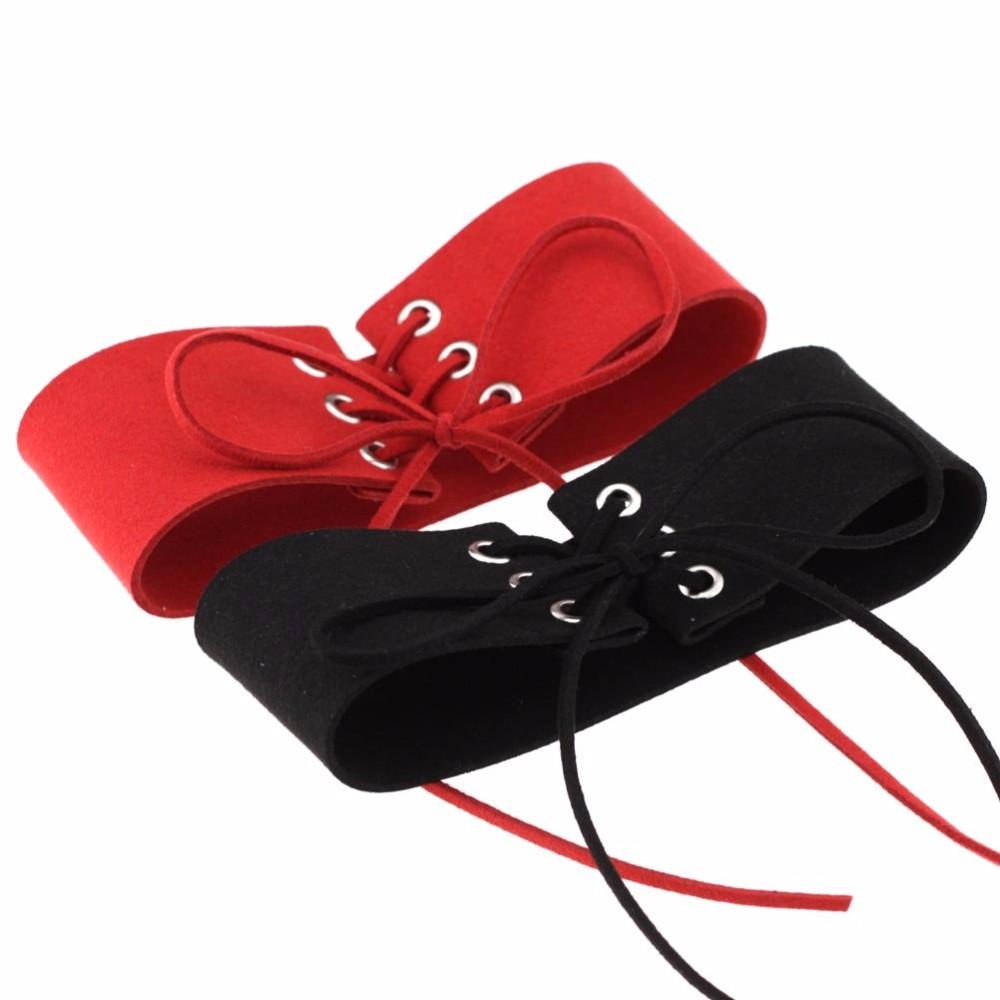 Bdsm Lace Up Collar Sexy Submissive Choker Necklace Bondage Restraints