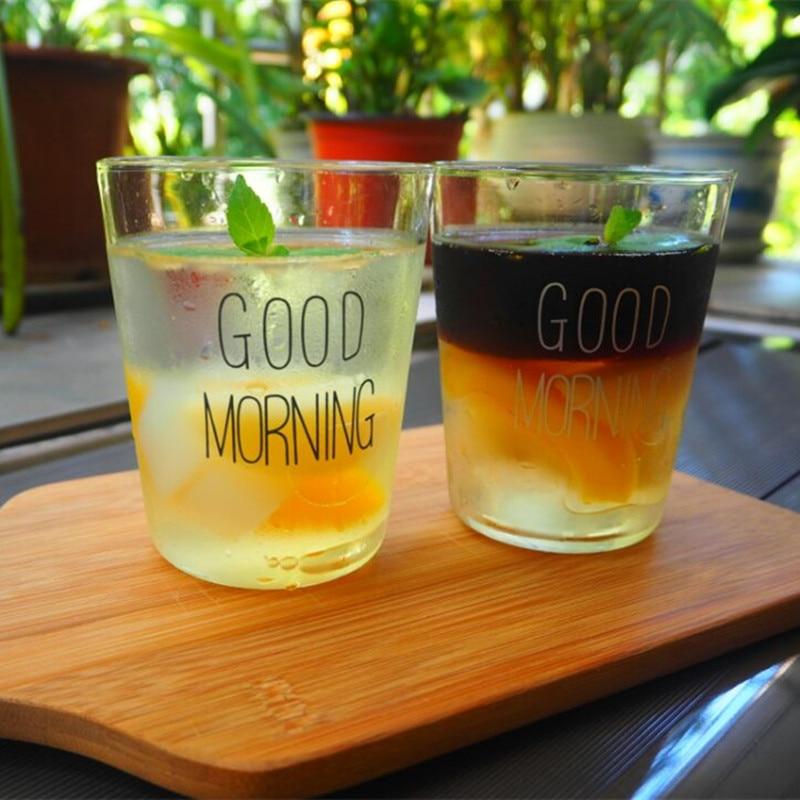 400Ml Good Morning Glass Breakfast Cup Coffee Tea Milk Yogurt Mug
