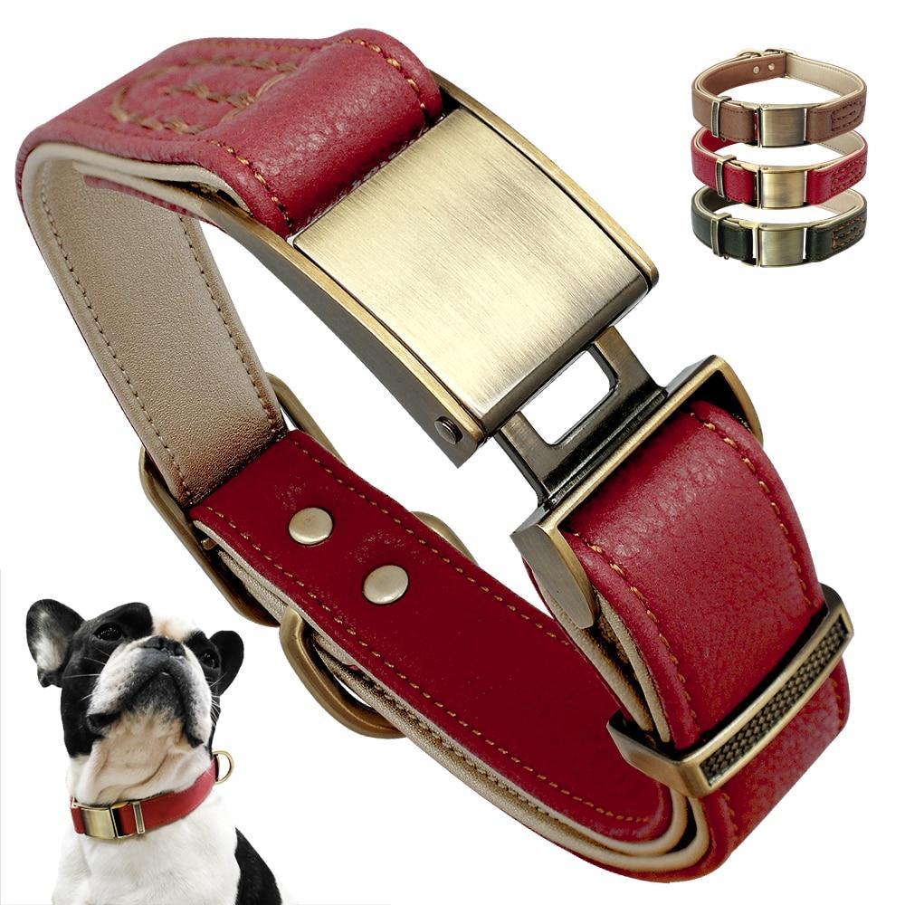 Padded Genuine Leather Dog Collars