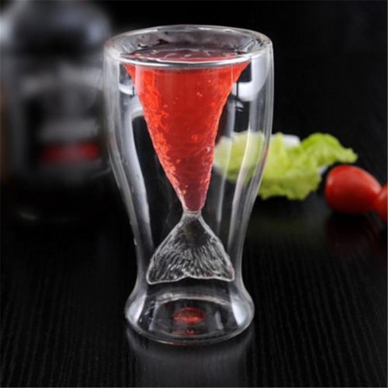 100Ml Novelty Mini Glass Mermaid Tail Cup Shotglass Transparent Fish