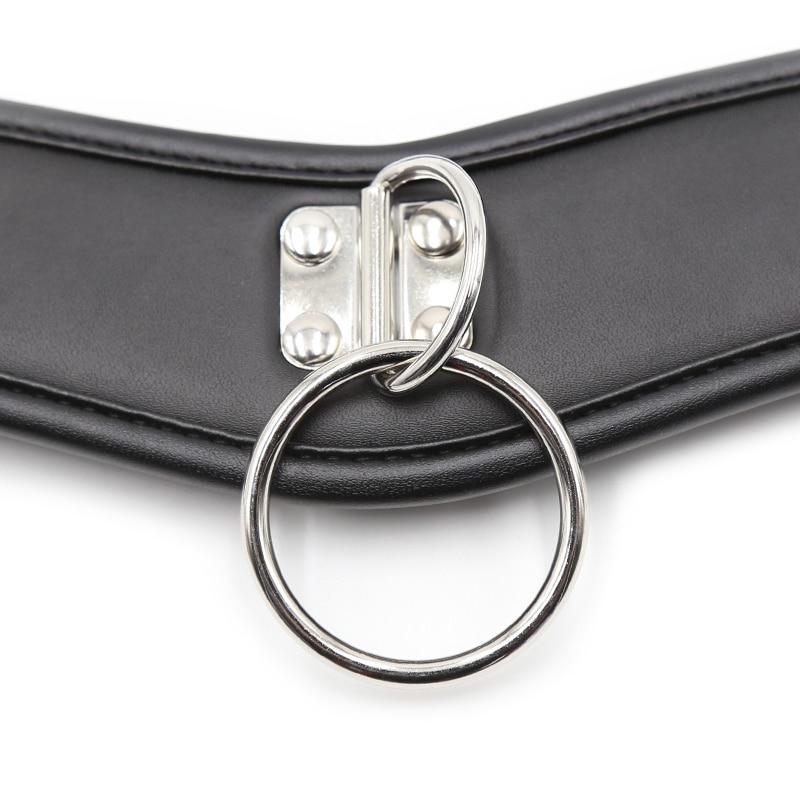 Black Posture Collar O-Ring Gag Chain Leash Bdsm Bondage Restraints