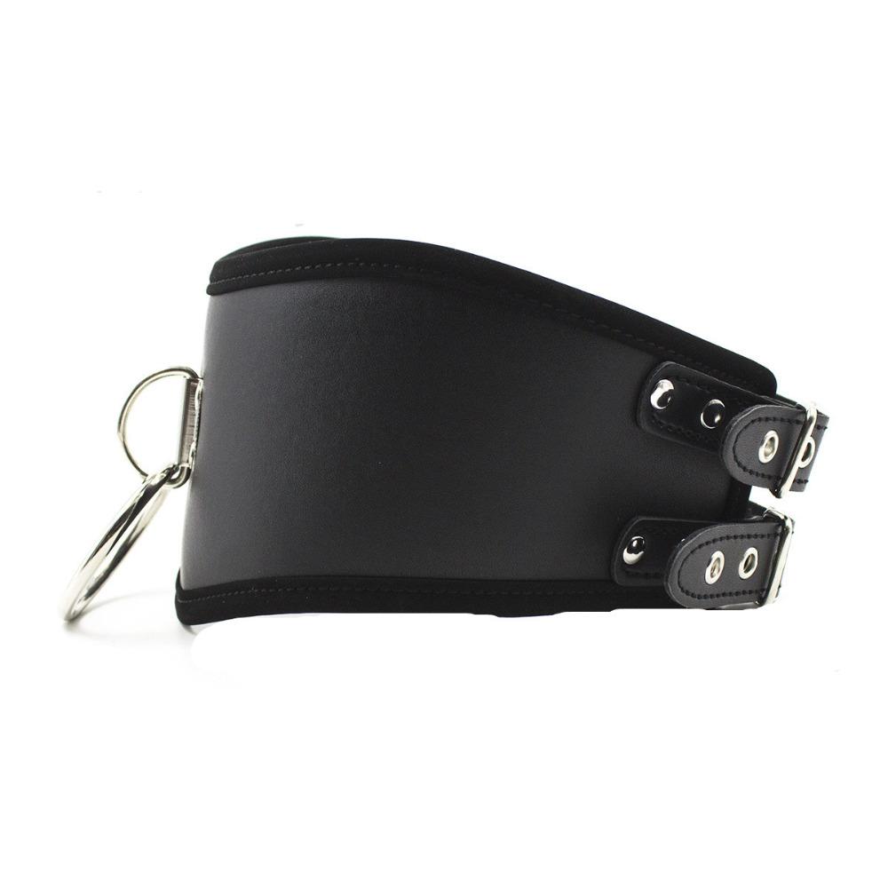 Black Posture Collar With Leash Bondage Kink Fetish Restraints