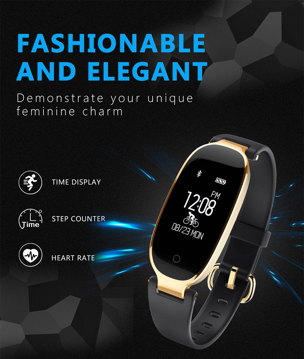 Pink Smart Wrist Band Fitness Tracker Heart Rate Monitor Bracelet