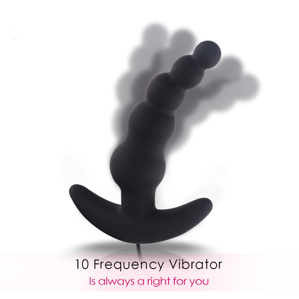 Anal Beads Vibrator 10 Speeds Remote Prostate Massager Butt Plug