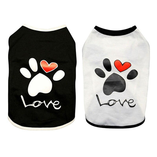 Printed Love Dog Tee Pet Clothing