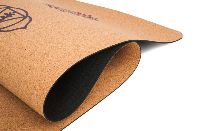 7 Chakras Natural Cork Tpe Yoga Mat 5Mm Thick Exercise