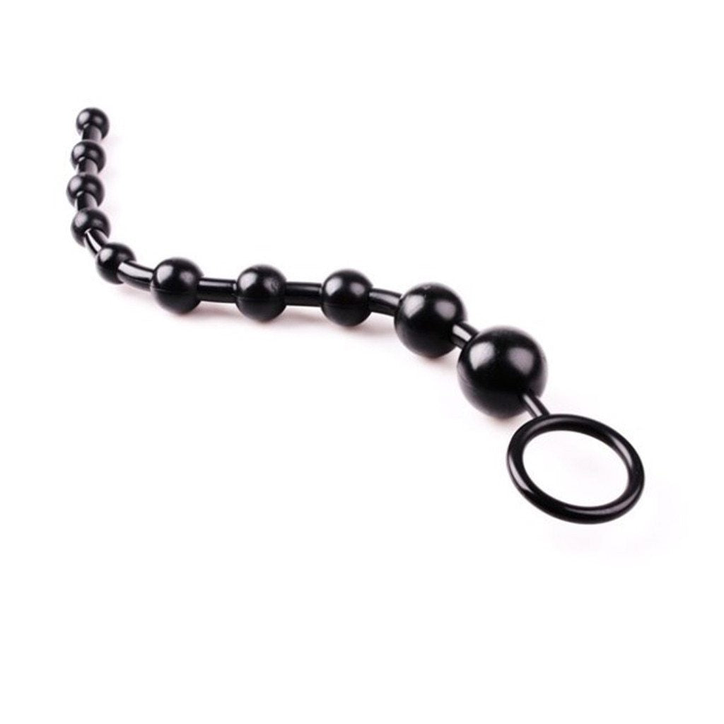 7Pcs Black Trainer Butt Plug Set Anal Beads Vibrator