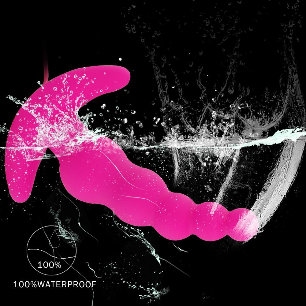 Anal Beads Vibrator 10 Speeds Remote Prostate Massager Butt Plug