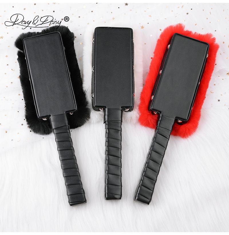 Black / Red White Purple Fur Paddle Bdsm Impact Play Spanking Fetish Kink