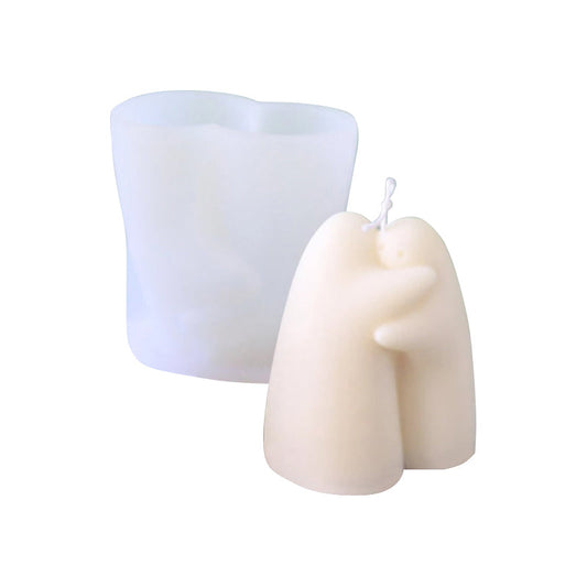 3D Abstract Romantic Couple Portrait Lovers Silicone Candle Mold Carving