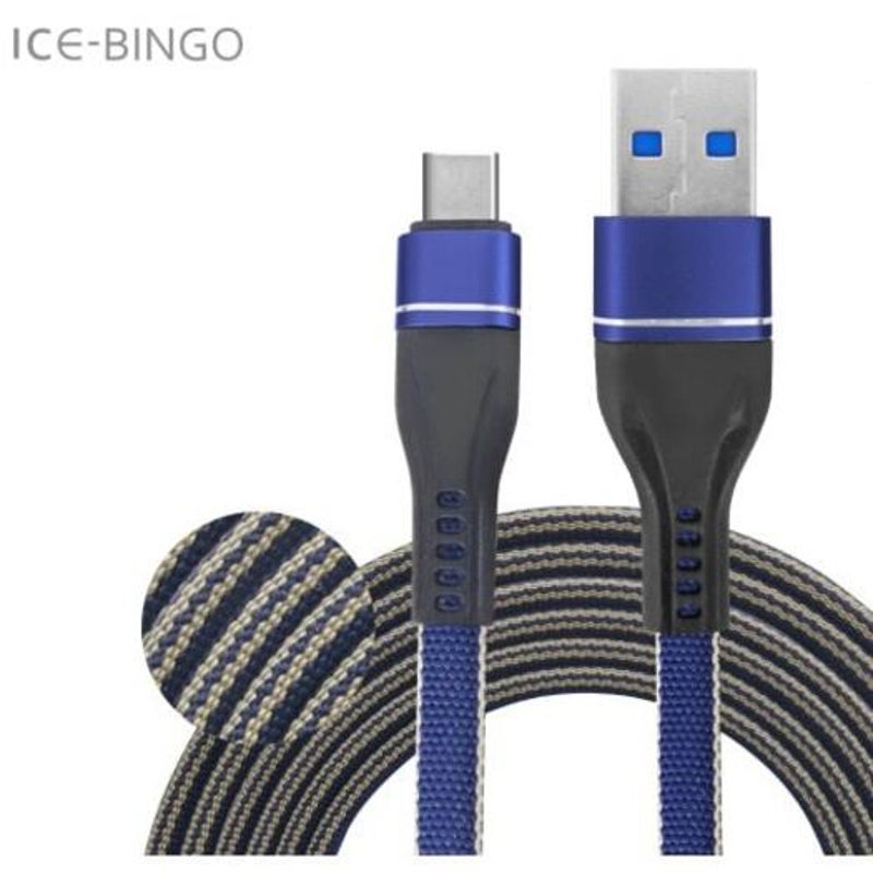 1M Cowboy Line Usb Type Cable Quick Charger Sync Cord Compatible Light Blue