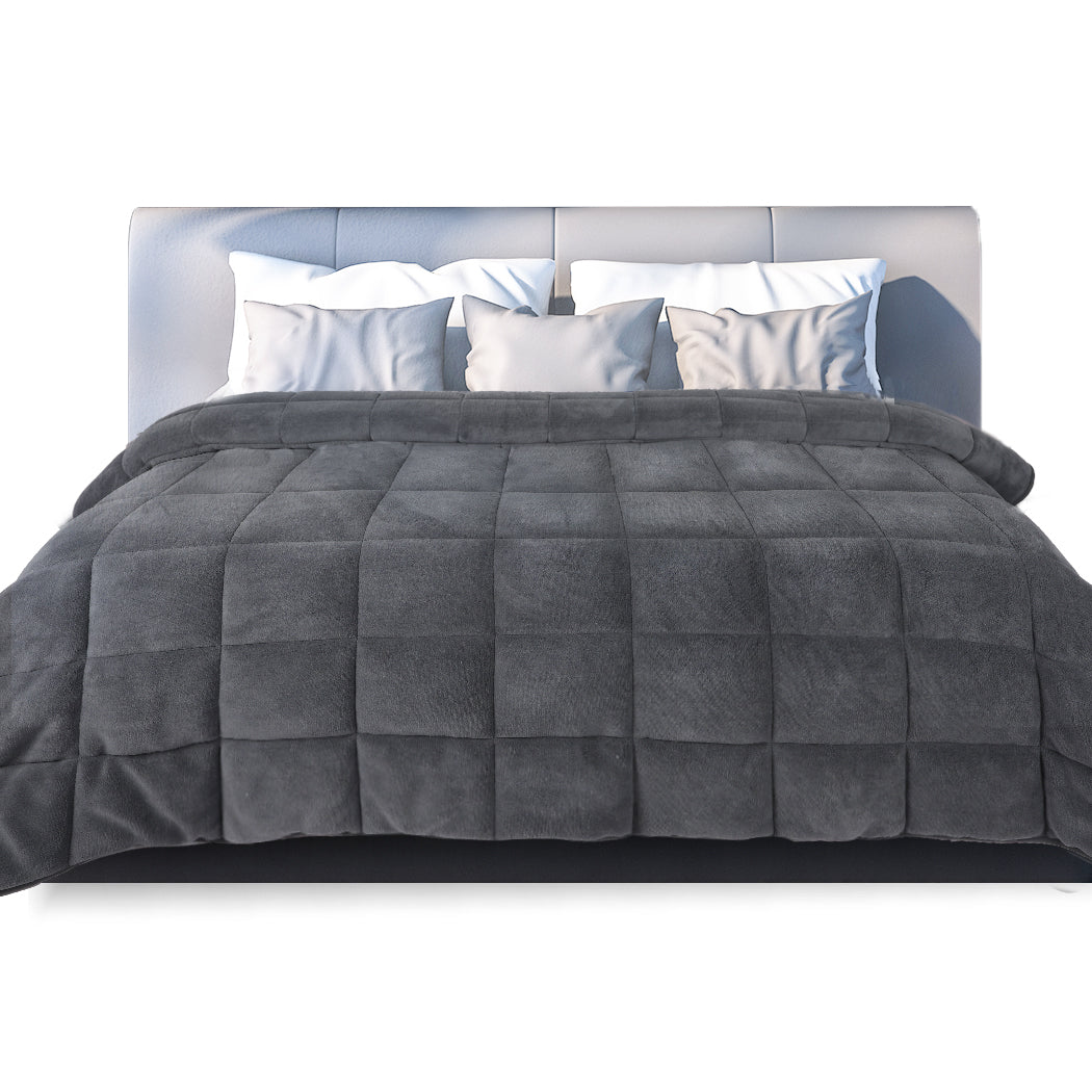 Dreamz Quilt Doona Comforter Blanket Grey King