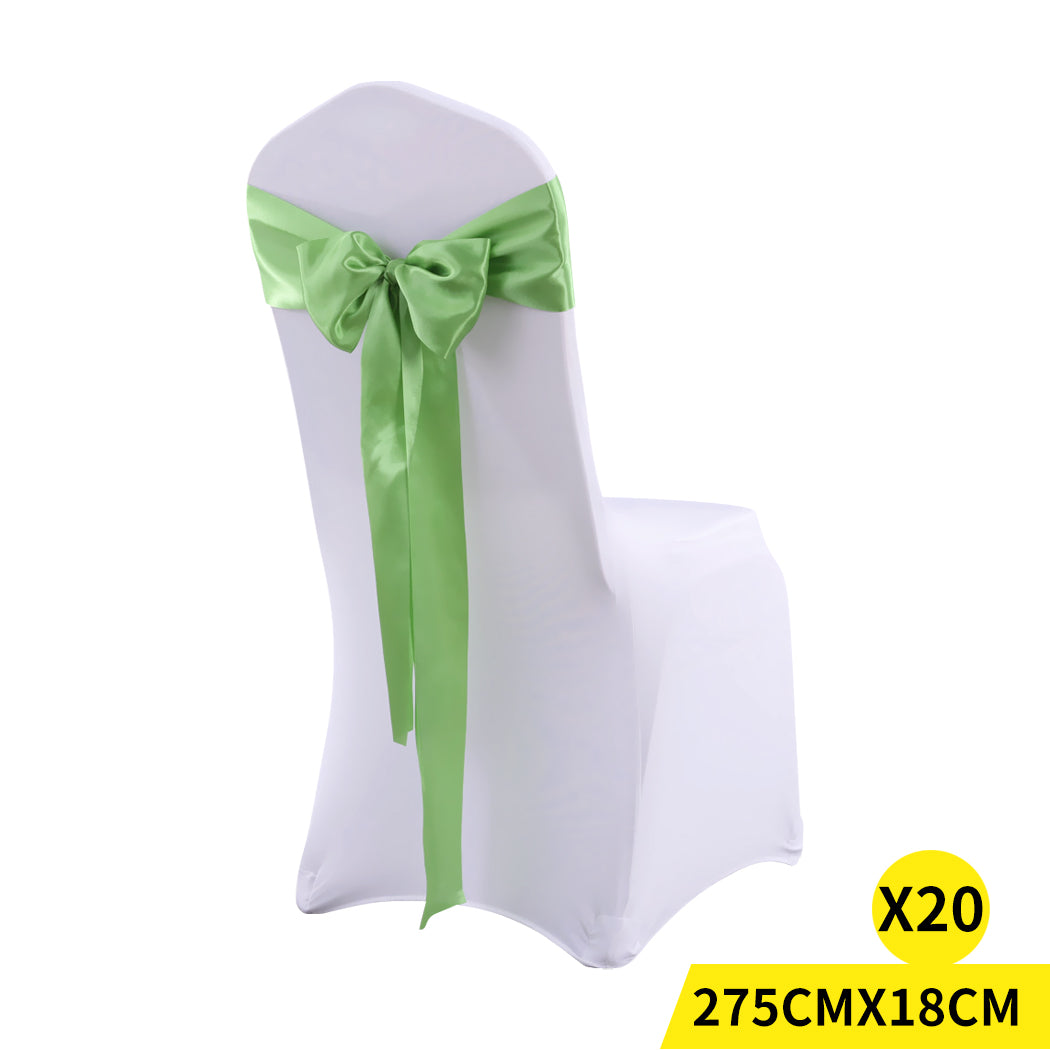 20 Green Fabric Chair Sashes Covers Grass