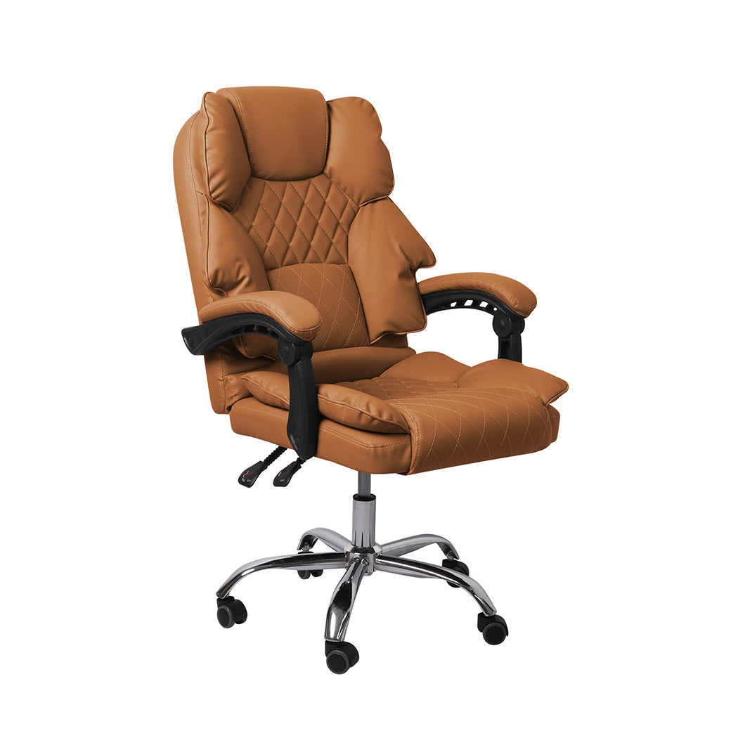 Gaming Chair Office Computer Brown Ergonomic Seating For Work Or Play Without Footrest