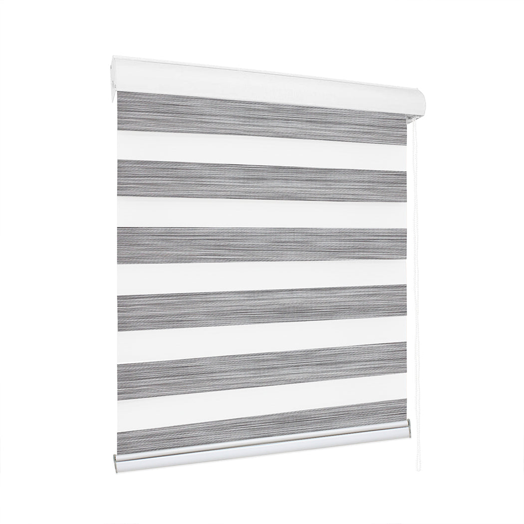 1 Sets of Marlow 1 Sets Of 1X Blackout Zebra Roller Blind Curtains 90X210cm Grey