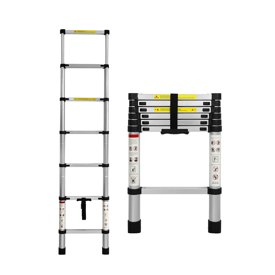 Traderight Multipurpose Ladder Telescopic 2M Silver Meter