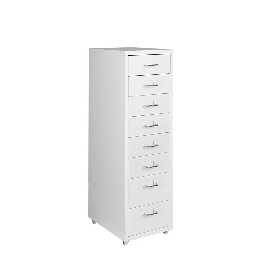 Office Cabinet 8 Drawer Drawers Filing Steel Frame White