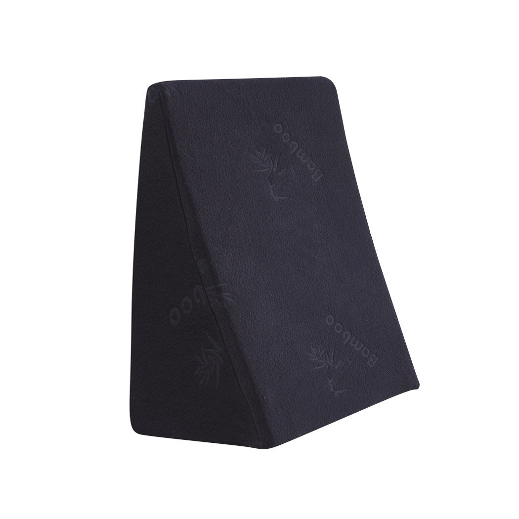 2X Cool Gel Memory Foam Bed Wedge Pillow Black 61X61x25cm