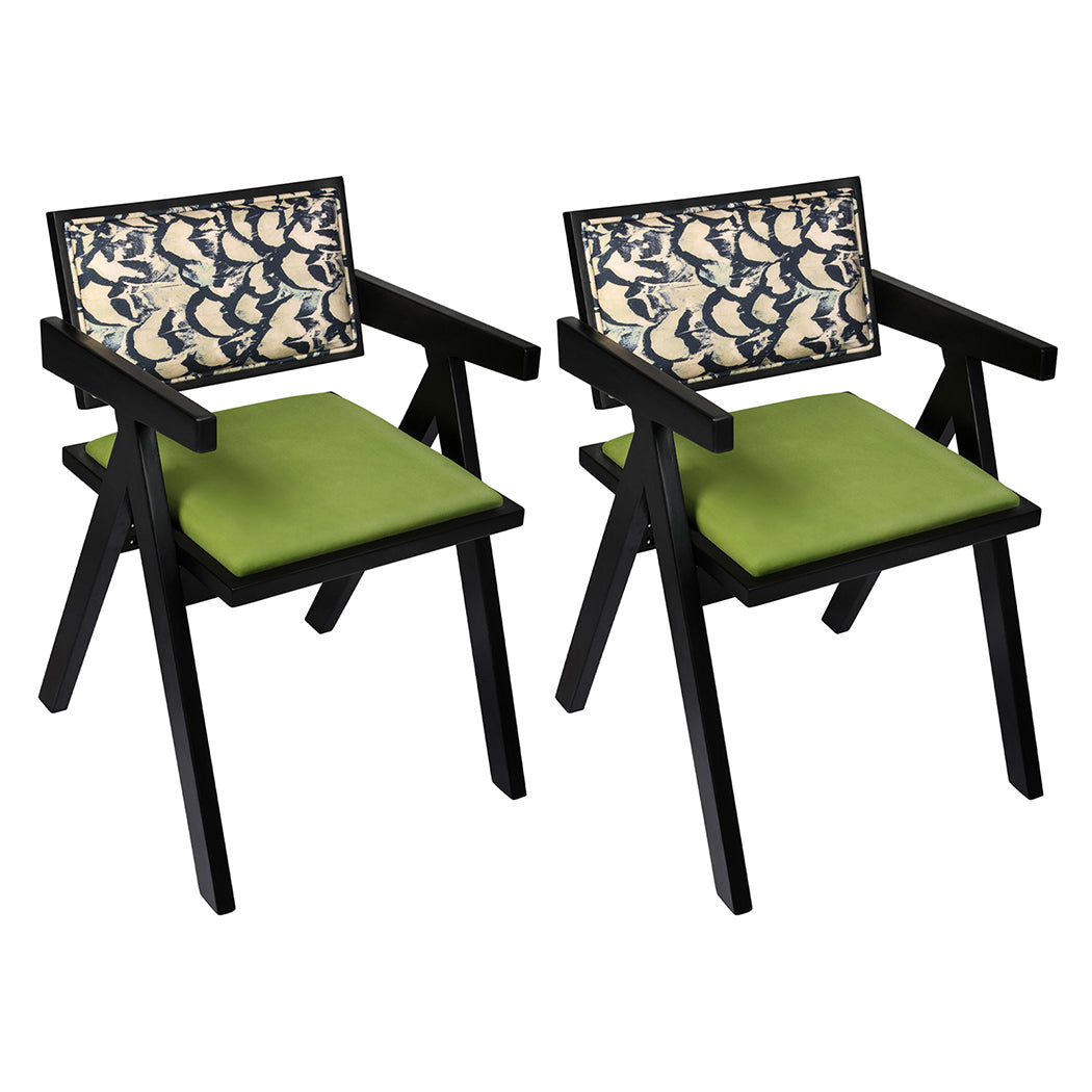 Set Of 2 Retro Dining Chairs With Backrest For Stylish And Comfortable Seating