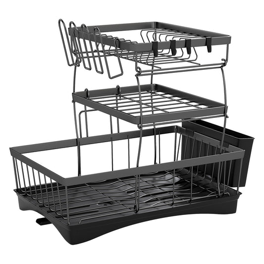 Toque Dish Drying Rack Plate Drainer Cup Holder