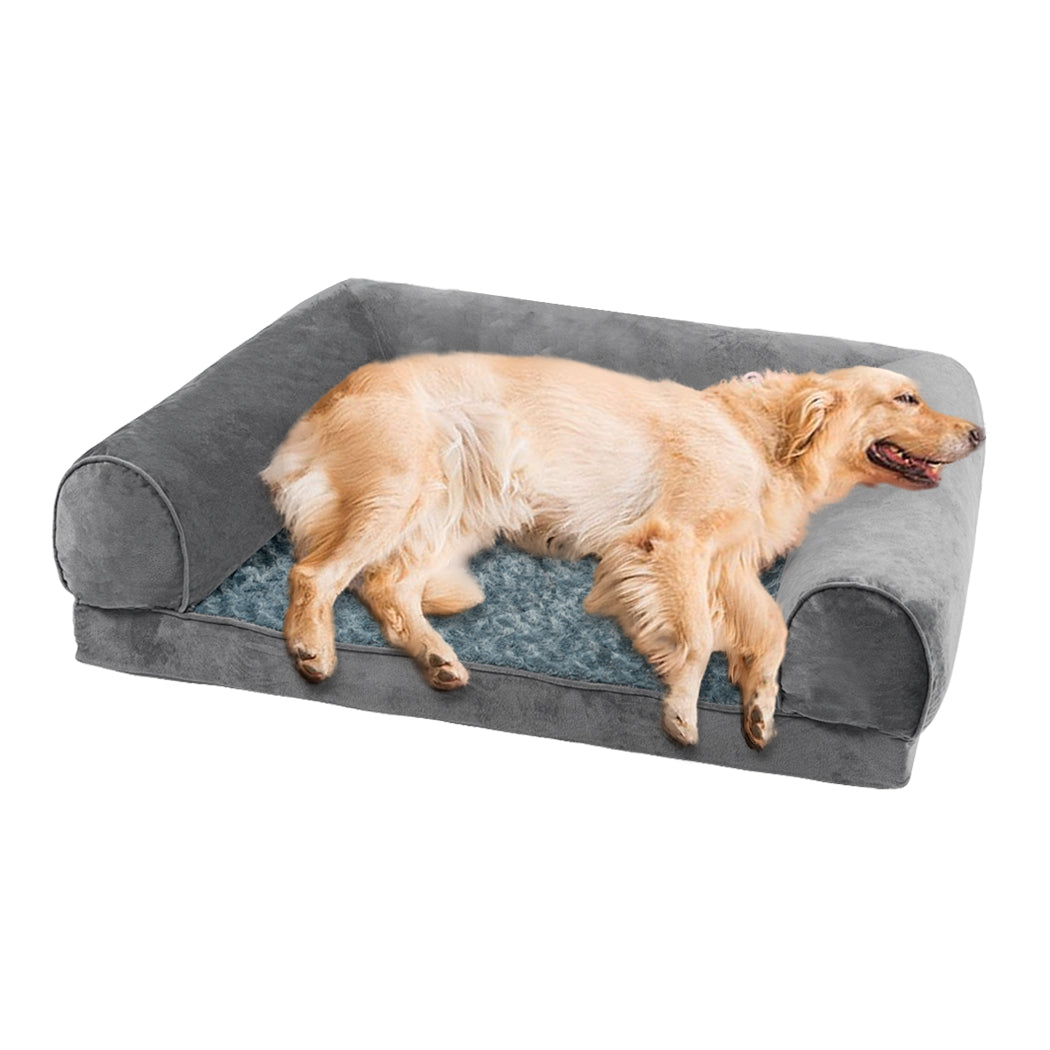 Pawz Pet Bed Sofa Dog Bedding Soft Warm L Cover Grey Large