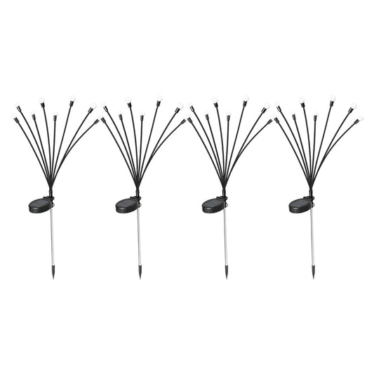 Firfly Solar Lawn Lights 8Led 4Pc Outdoor Black