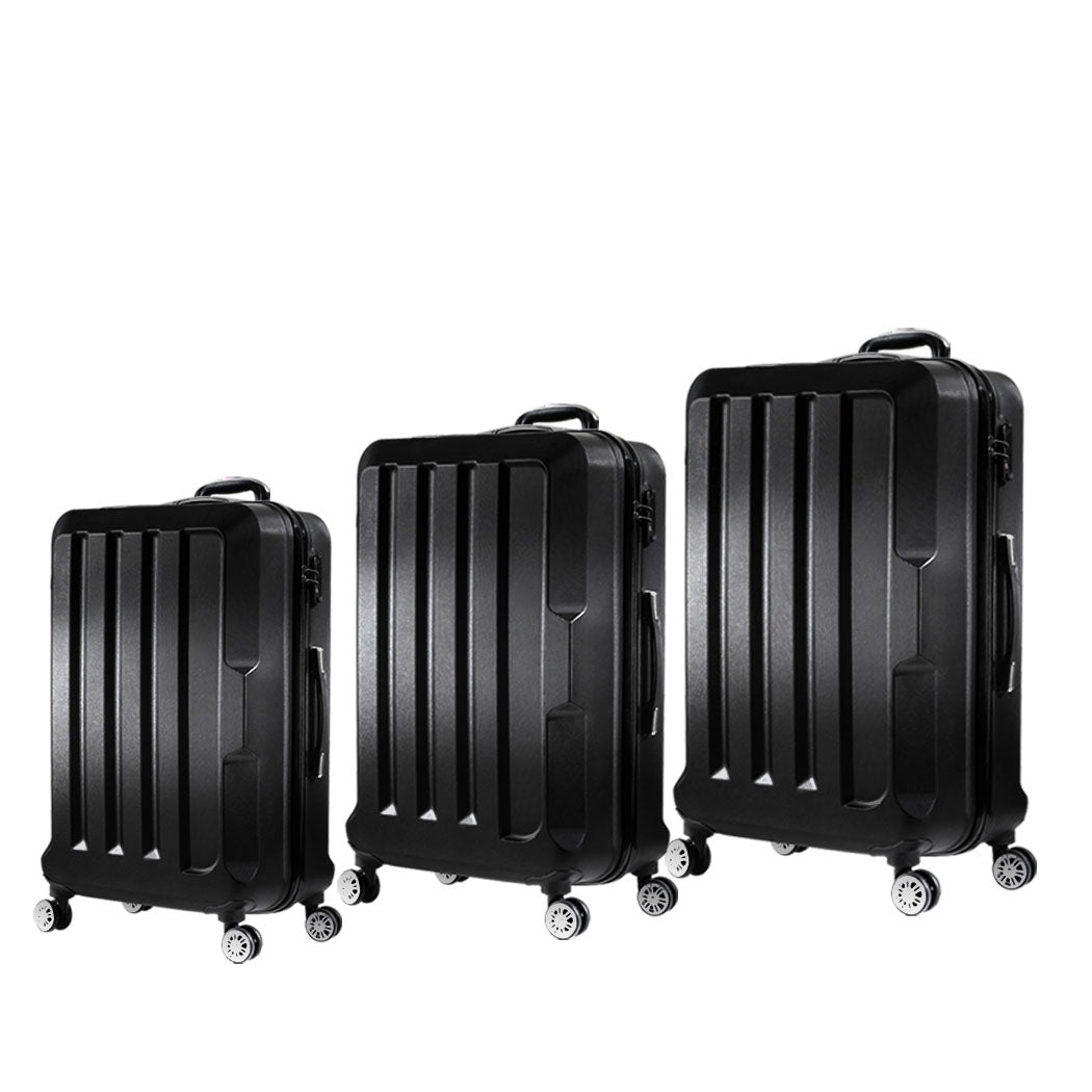 Slimbridge 20"24"28" 3Pc Luggage Sets Black