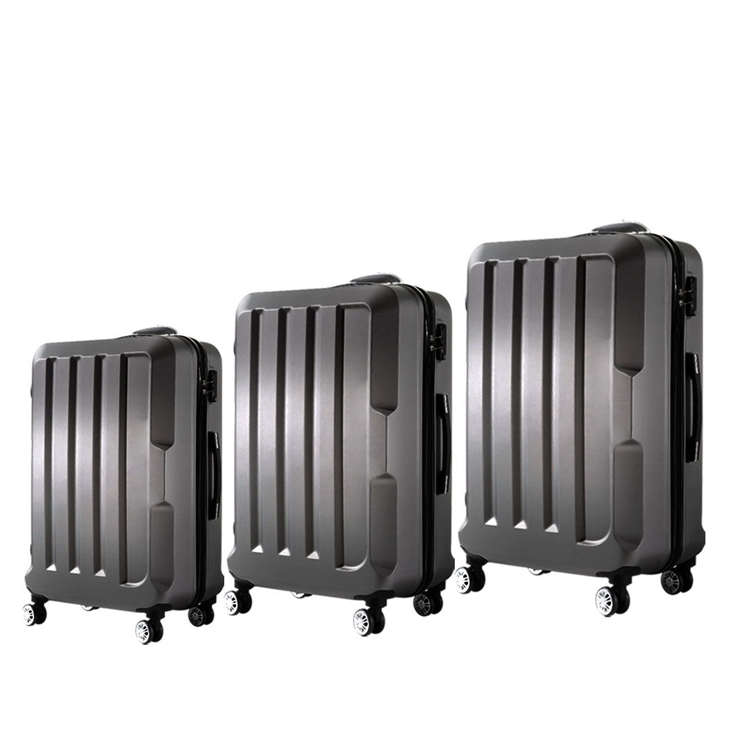 Slimbridge 20"24"28" 3Pc Luggage Sets Dark Grey