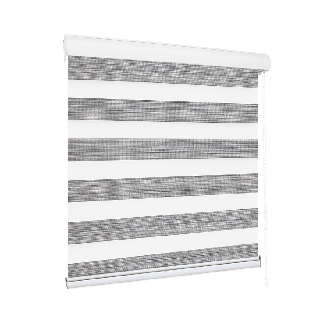1 Sets of Marlow 1 Sets Of 1X Blackout Zebra Roller Blind Curtains 180X210cm Grey