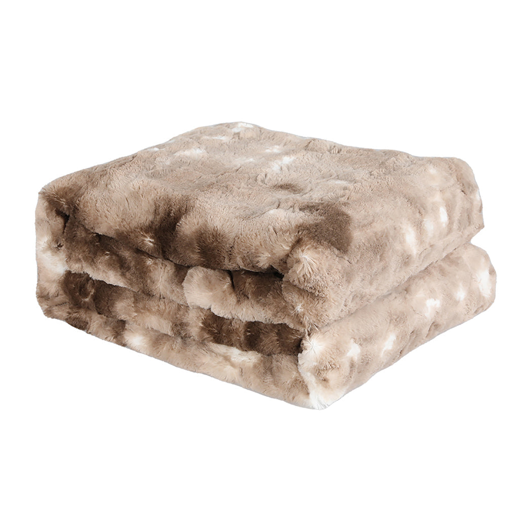 Dreamz Luxury Tie Dyed Blanket Brown 127Cm X 152Cm