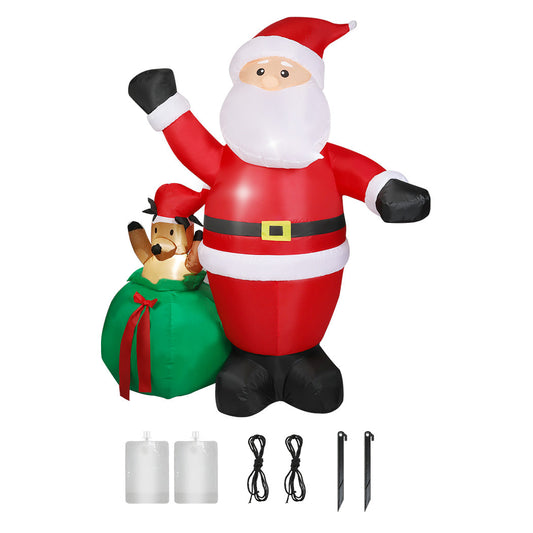 Santaco Christmas Inflatable Outdoor Claus Elk 2.2M Xmas Decoration Light