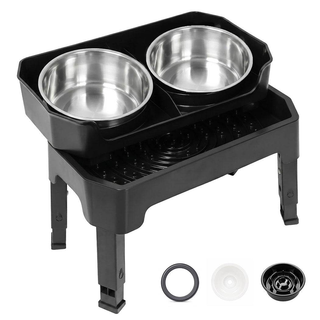 Pawz Raised Dog Bowls Set With Slow Feeder & Lick Mat