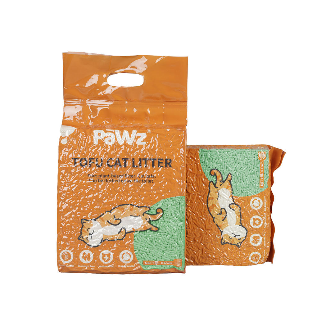 Pawz 2.5Kg Tofu Cat Litter Clumping Green Tea 2Pcs