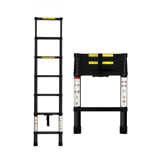 Traderight Multipurpose Aluminium Ladder Telescopic 2M Black Meter