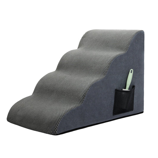 Pawz 4 Step Pet Stairs For Dogs High Density Foam Grey